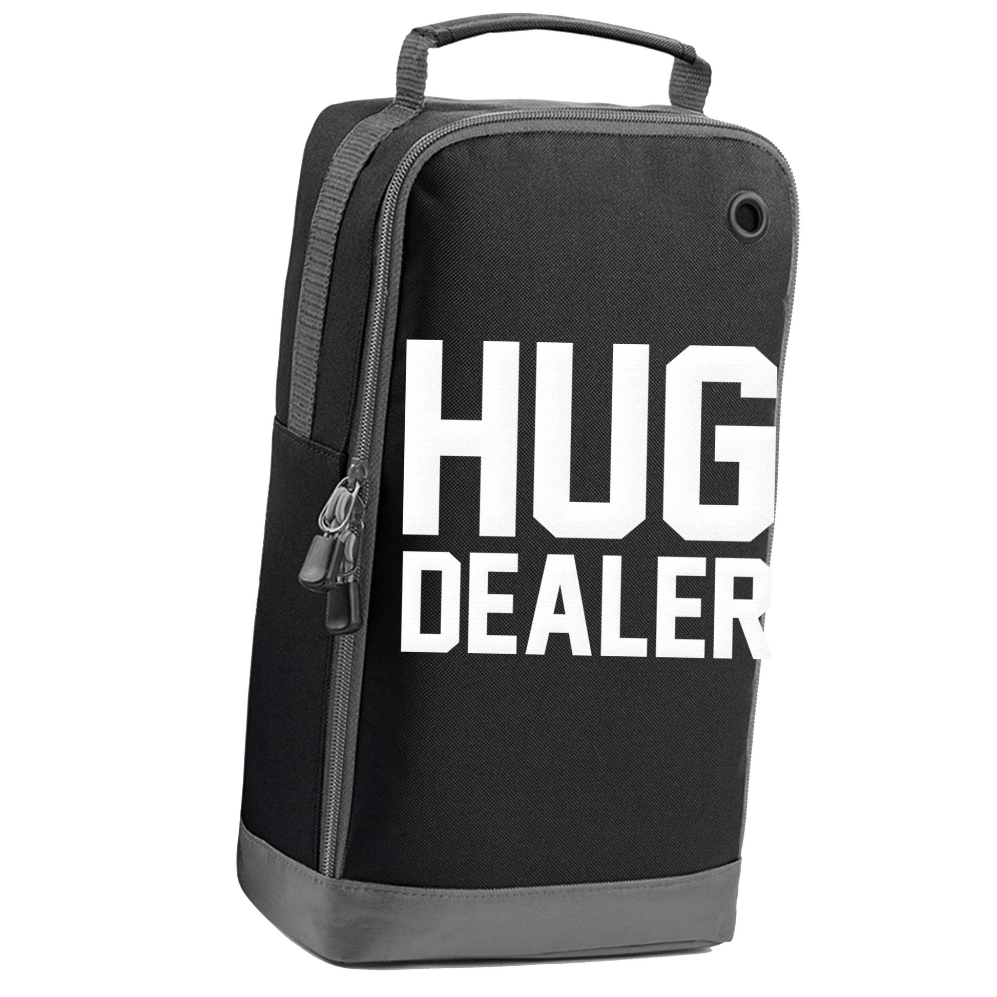 Hug dealer black sports shoe bag vertical print
