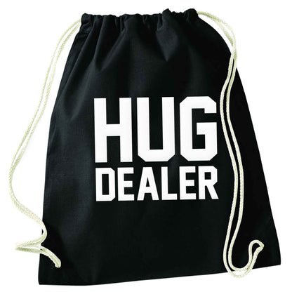 Hug dealer black drawstring bag