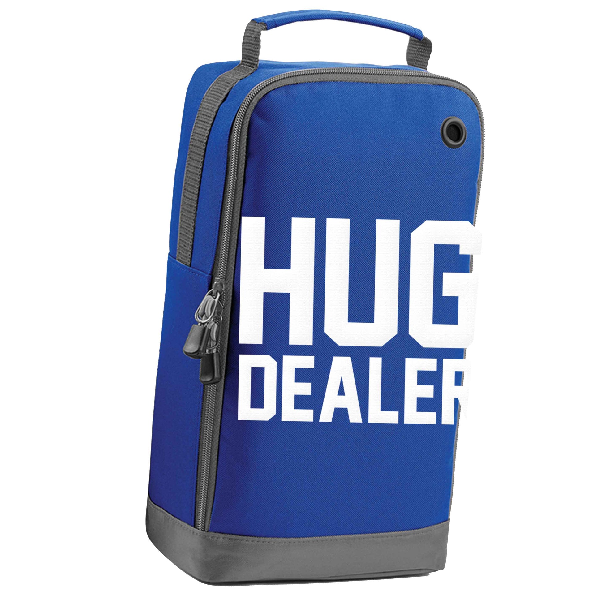 Hug dealer blue sports shoe bag vertical print