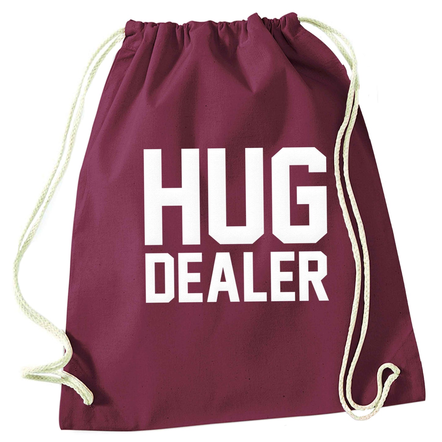 Hug dealer maroon drawstring bag