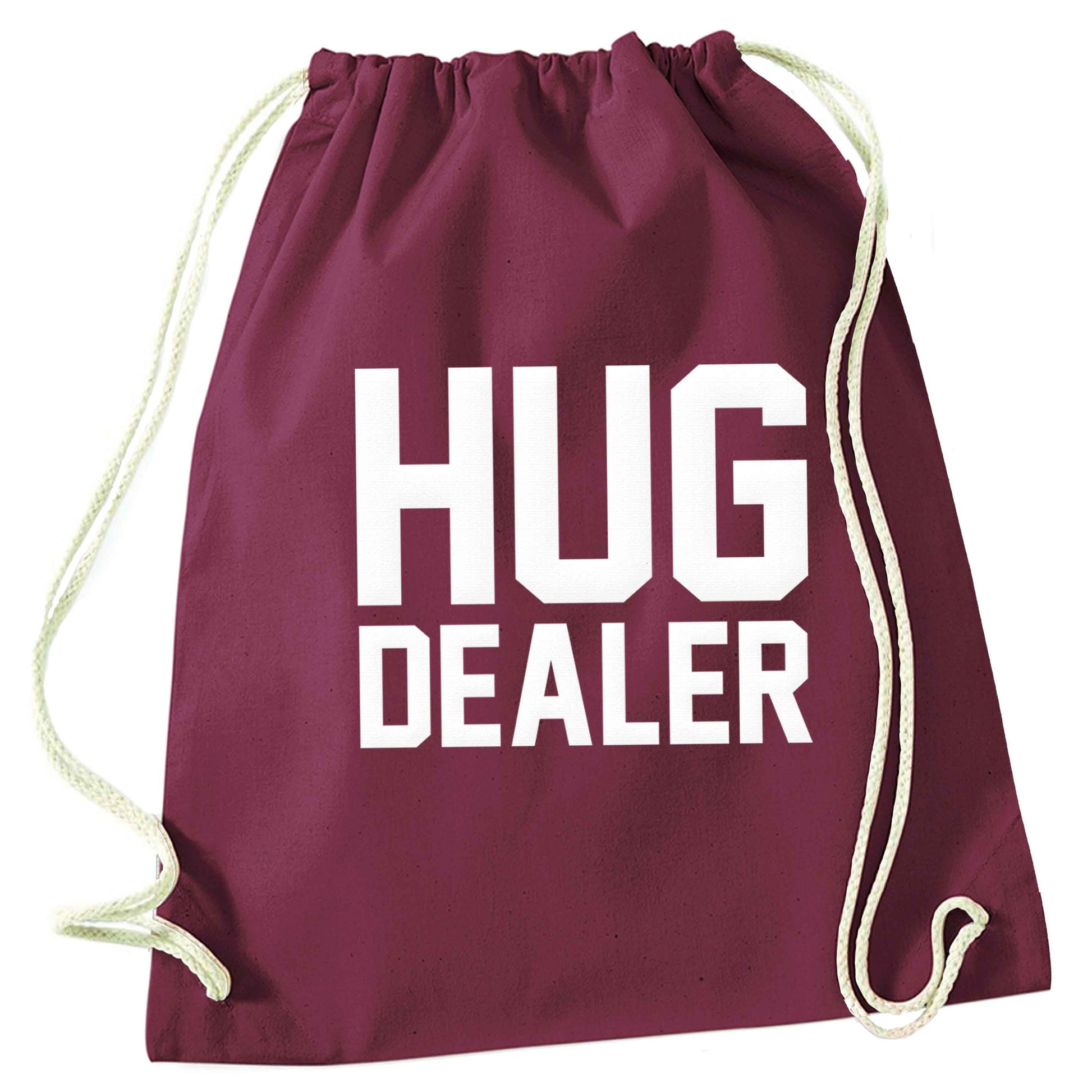 Hug dealer maroon drawstring bag