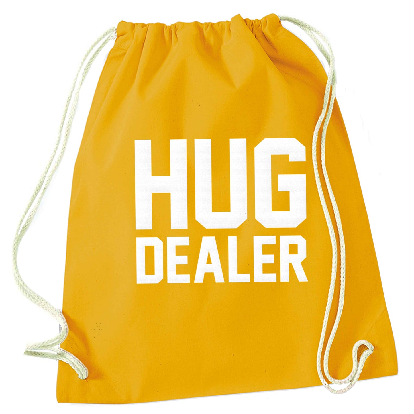 Hug dealer mustard drawstring bag