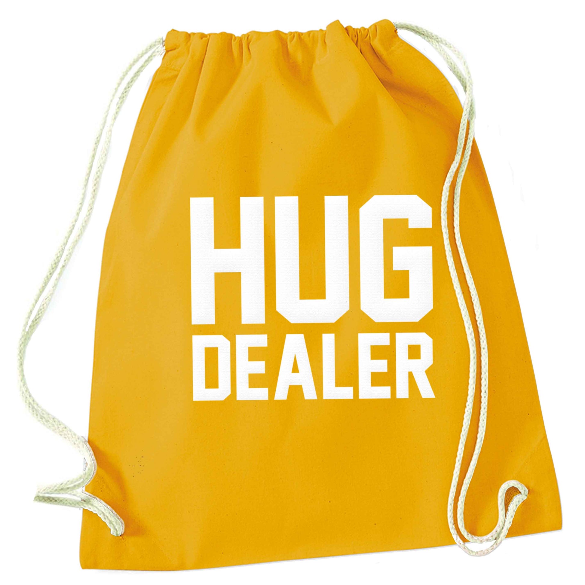 Hug dealer mustard drawstring bag