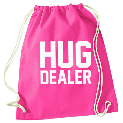Hug dealer pink drawstring bag