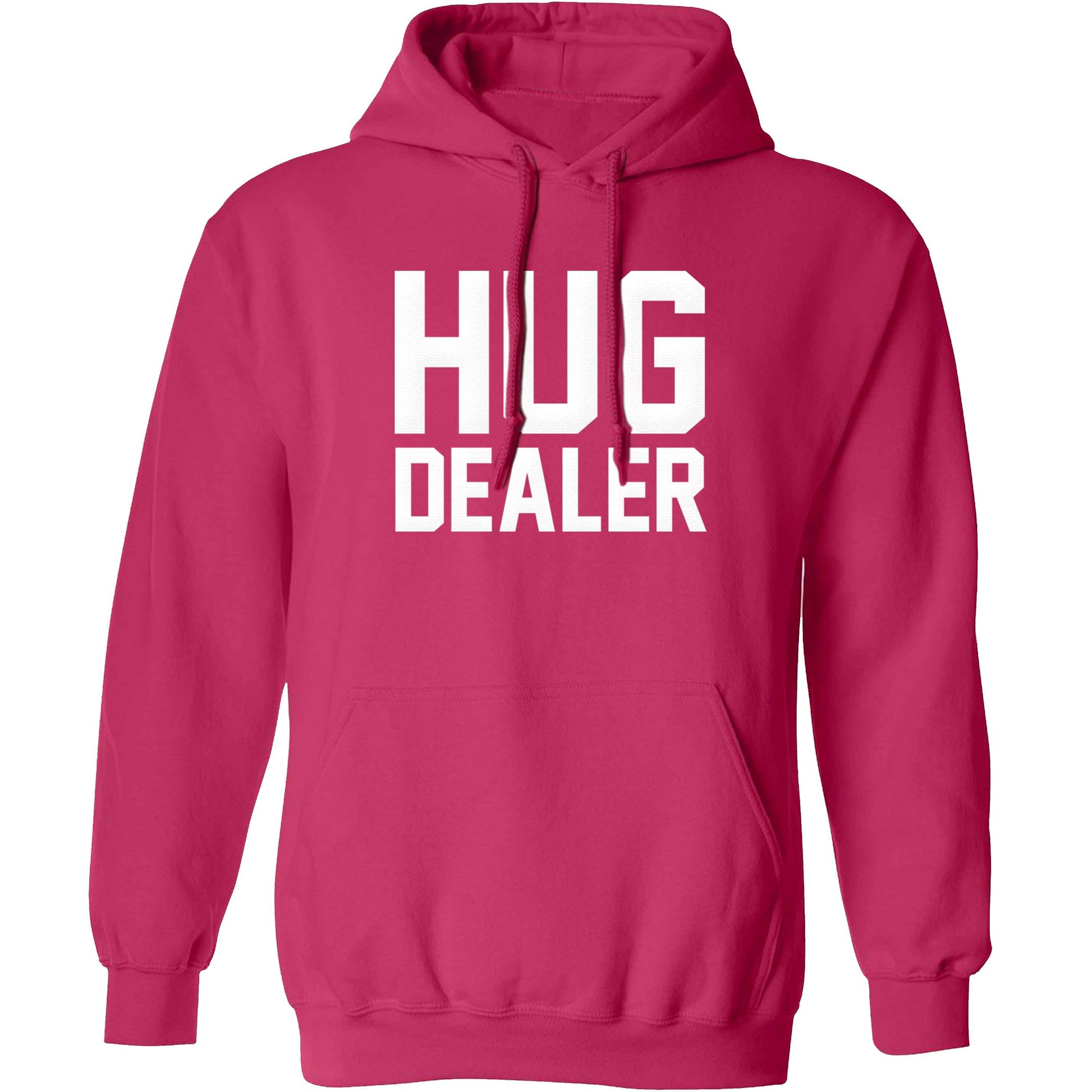 Hug dealer adults unisex pink hoodie 2XL