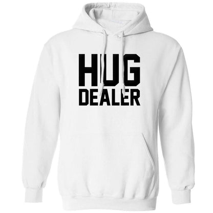 Hug dealer adults unisex white hoodie 2XL