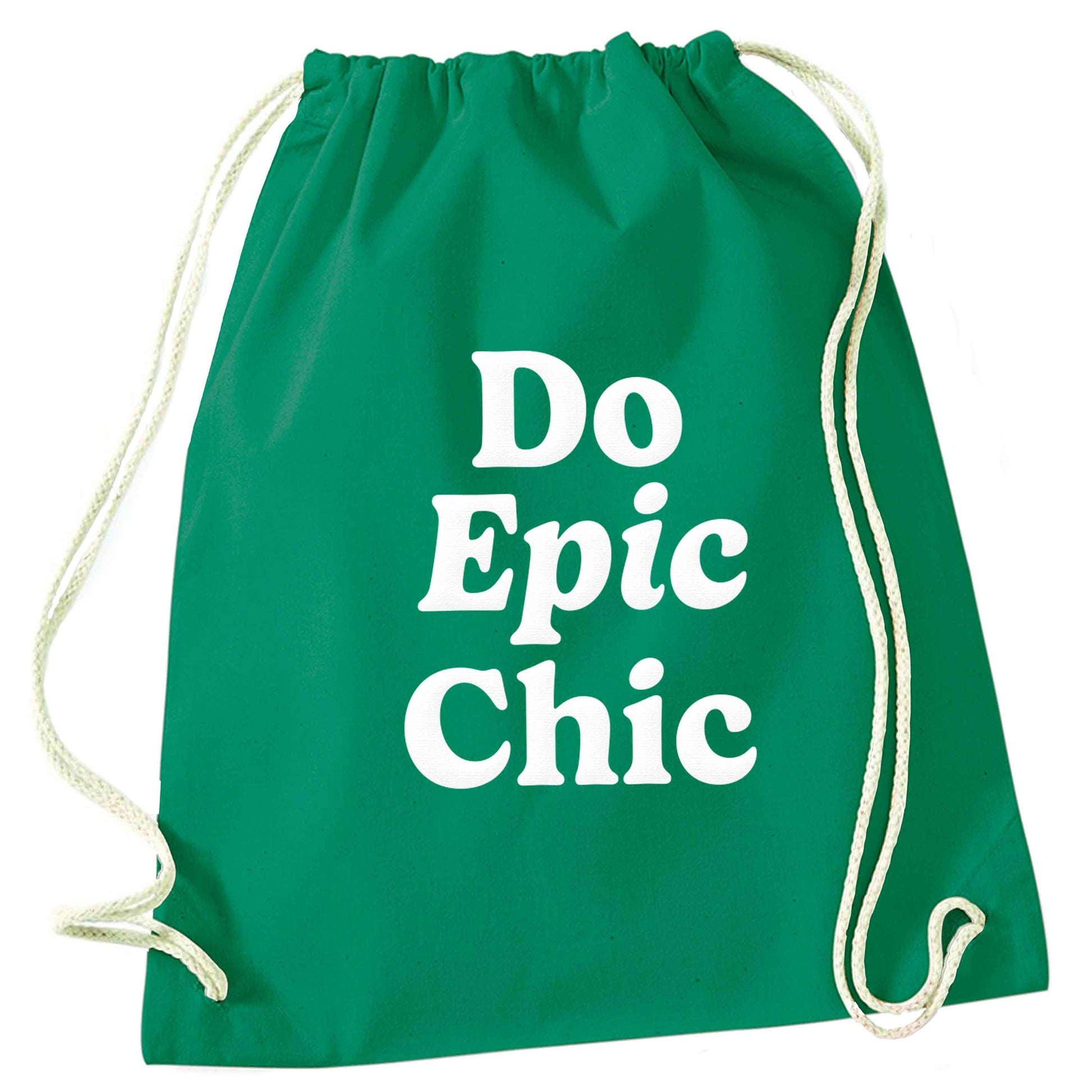 Do epic chic green drawstring bag