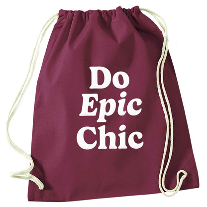 Do epic chic maroon drawstring bag