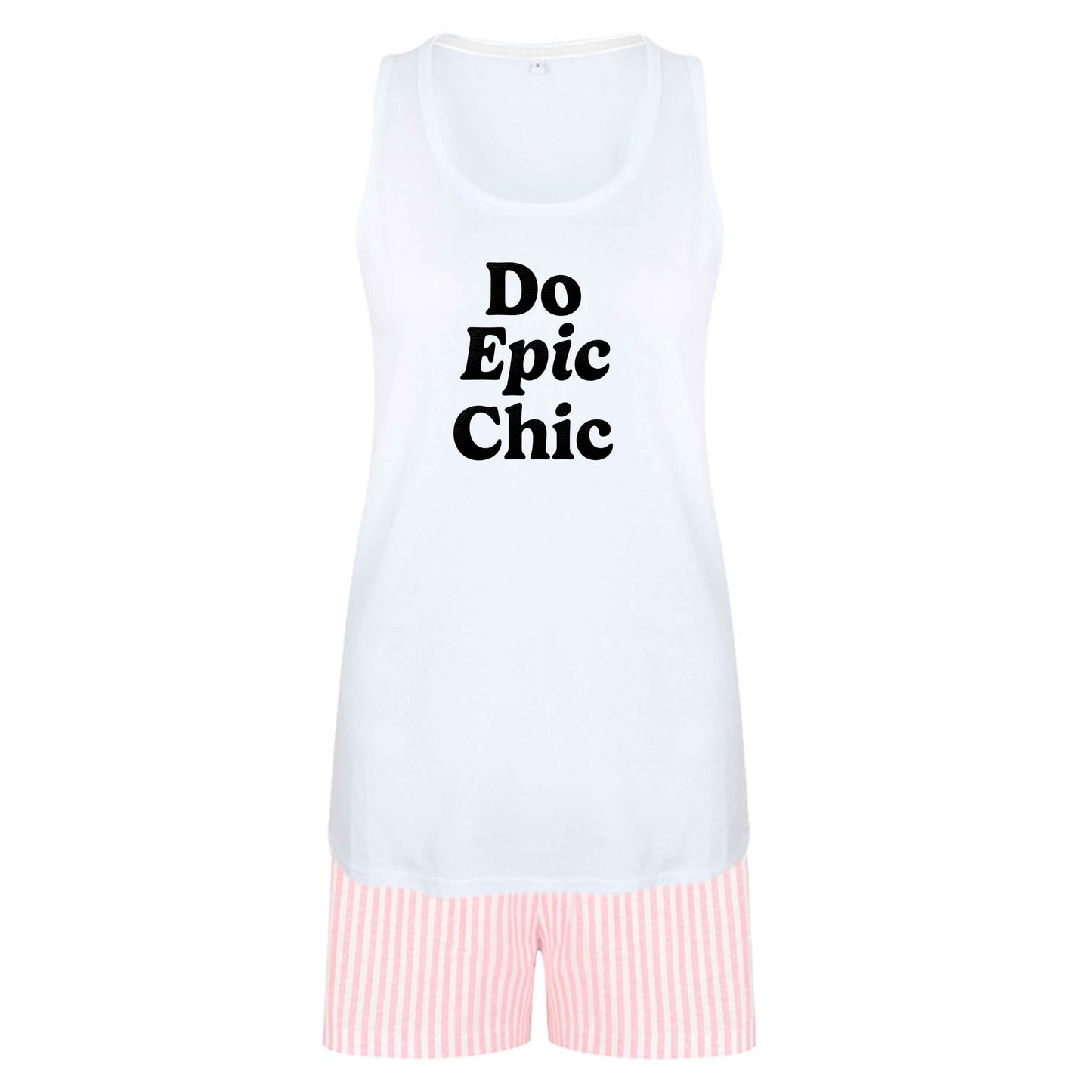 Do epic chic size XL women's pyjama shorts set in pink 