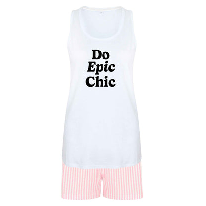 Do epic chic size XL women's pyjama shorts set in pink 