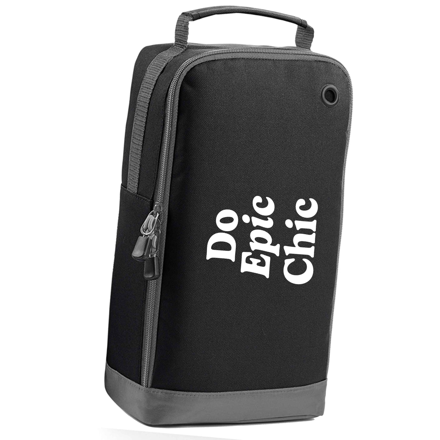 Do epic chic black sports shoe bag horizontal print