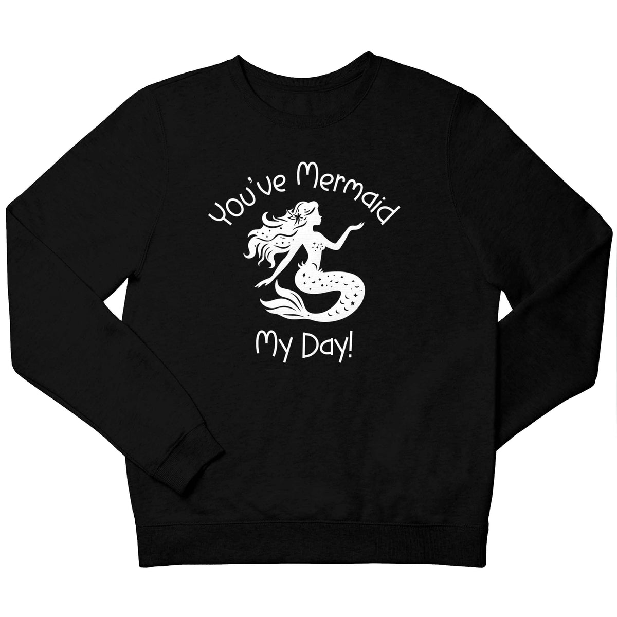 You've mermaid my day! children's black sweater 12-13 Years