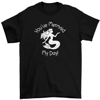 You've mermaid my day! Children's black Tshirt 12-13 Years