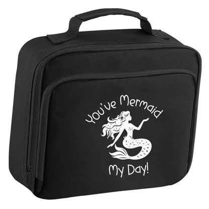 You've mermaid my day! insulated black lunch bag cooler