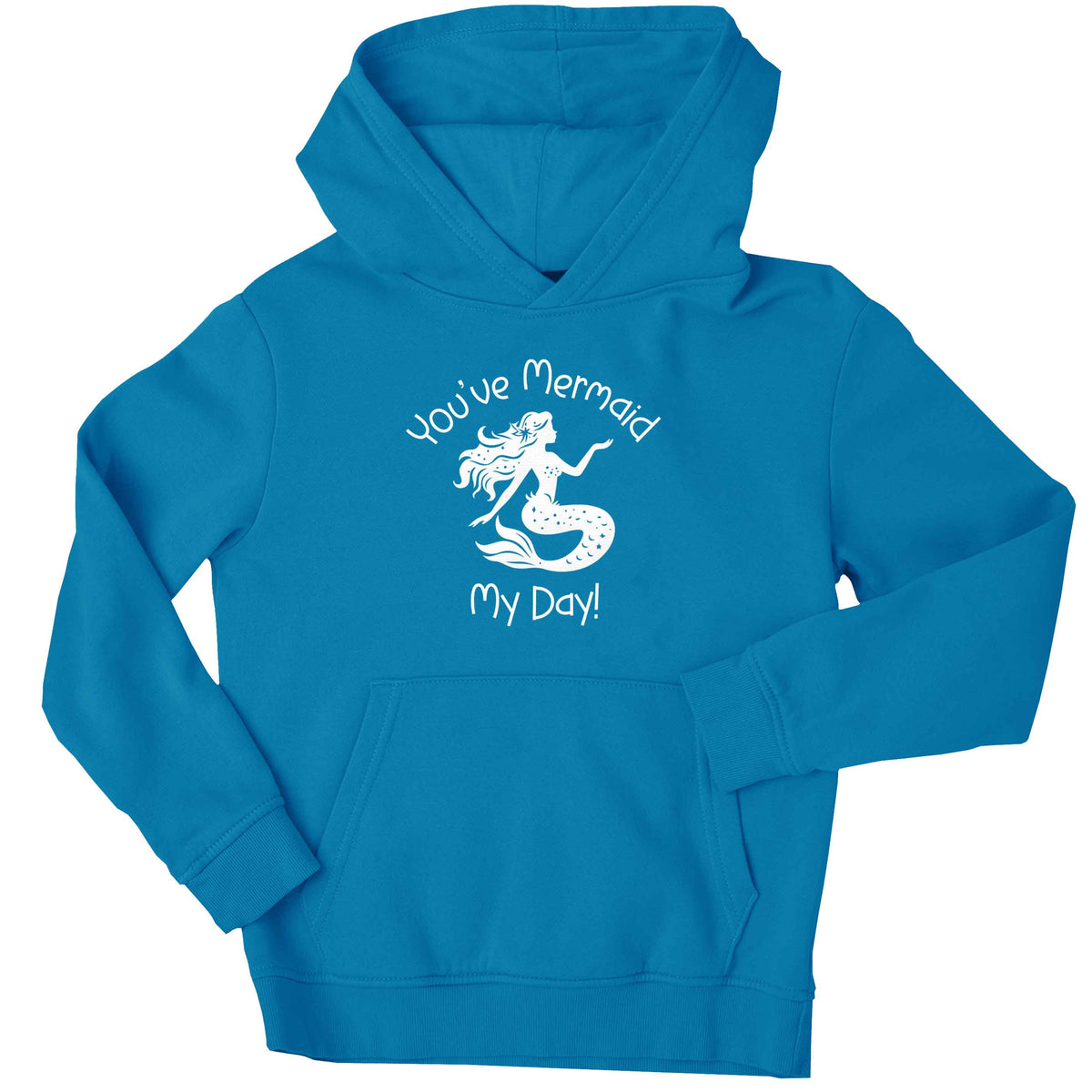 You've mermaid my day! children's blue hoodie 12-13 Years