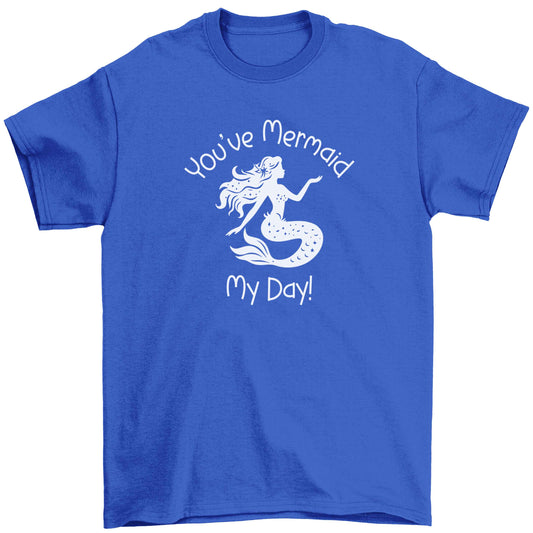 You've mermaid my day! Children's blue Tshirt 12-13 Years