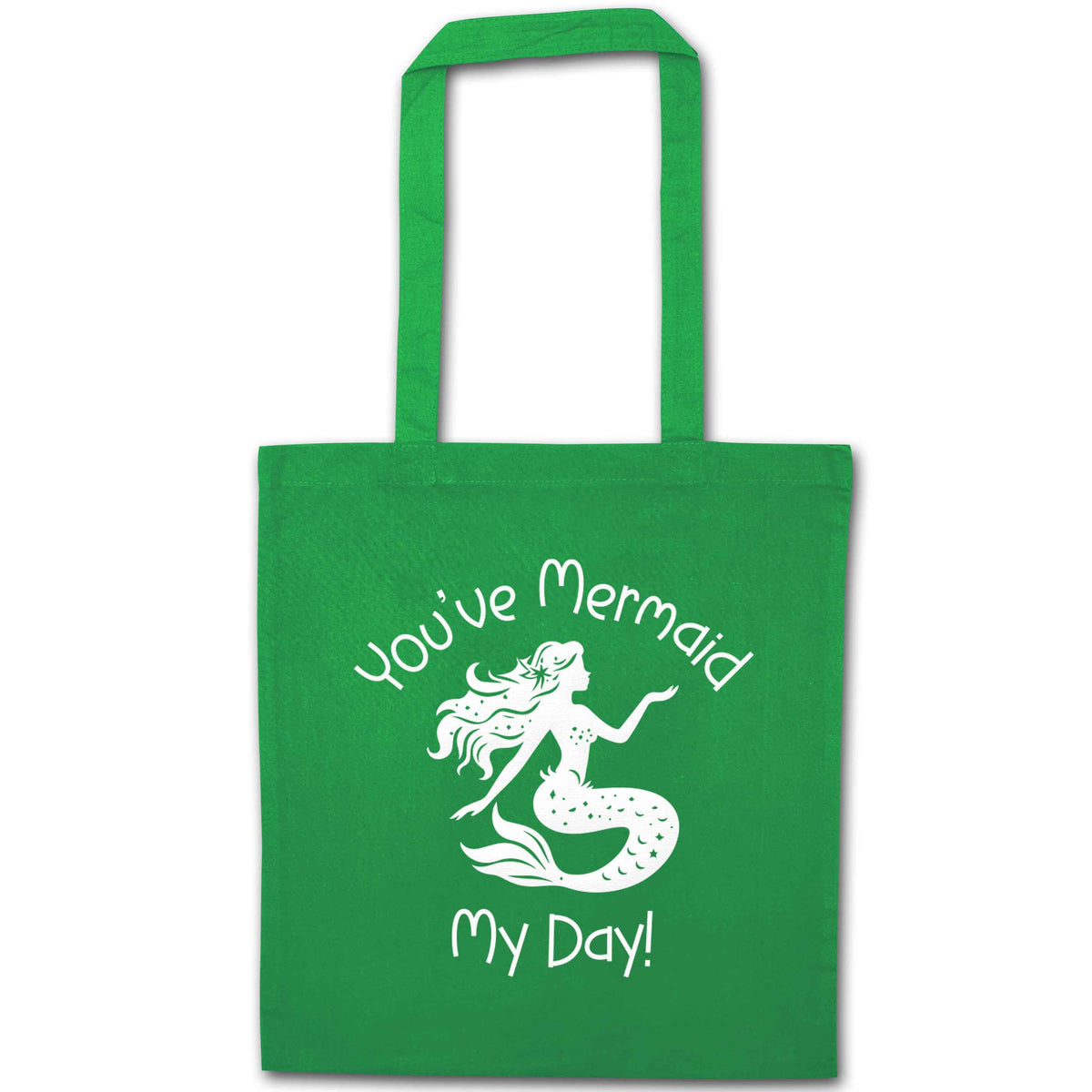 You've mermaid my day! green tote bag