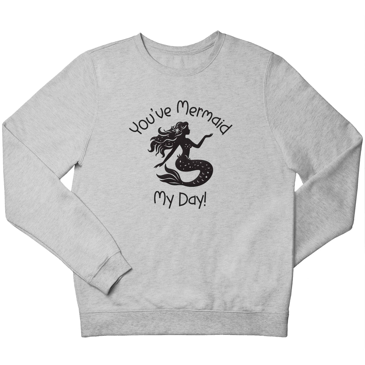 You've mermaid my day! children's grey sweater 12-13 Years