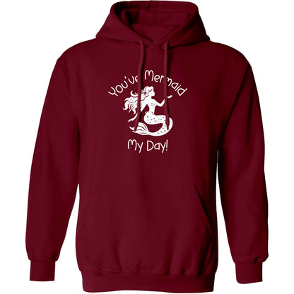 You've mermaid my day! adults unisex maroon hoodie 2XL