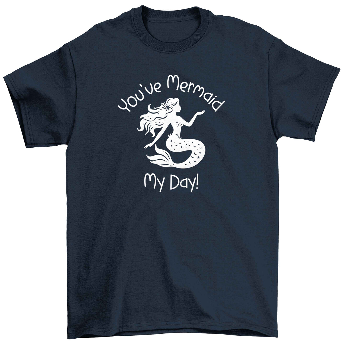 You've mermaid my day! Children's navy Tshirt 12-13 Years