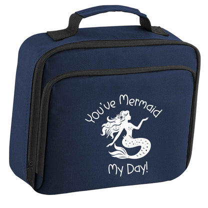 You've mermaid my day! insulated navy lunch bag cooler