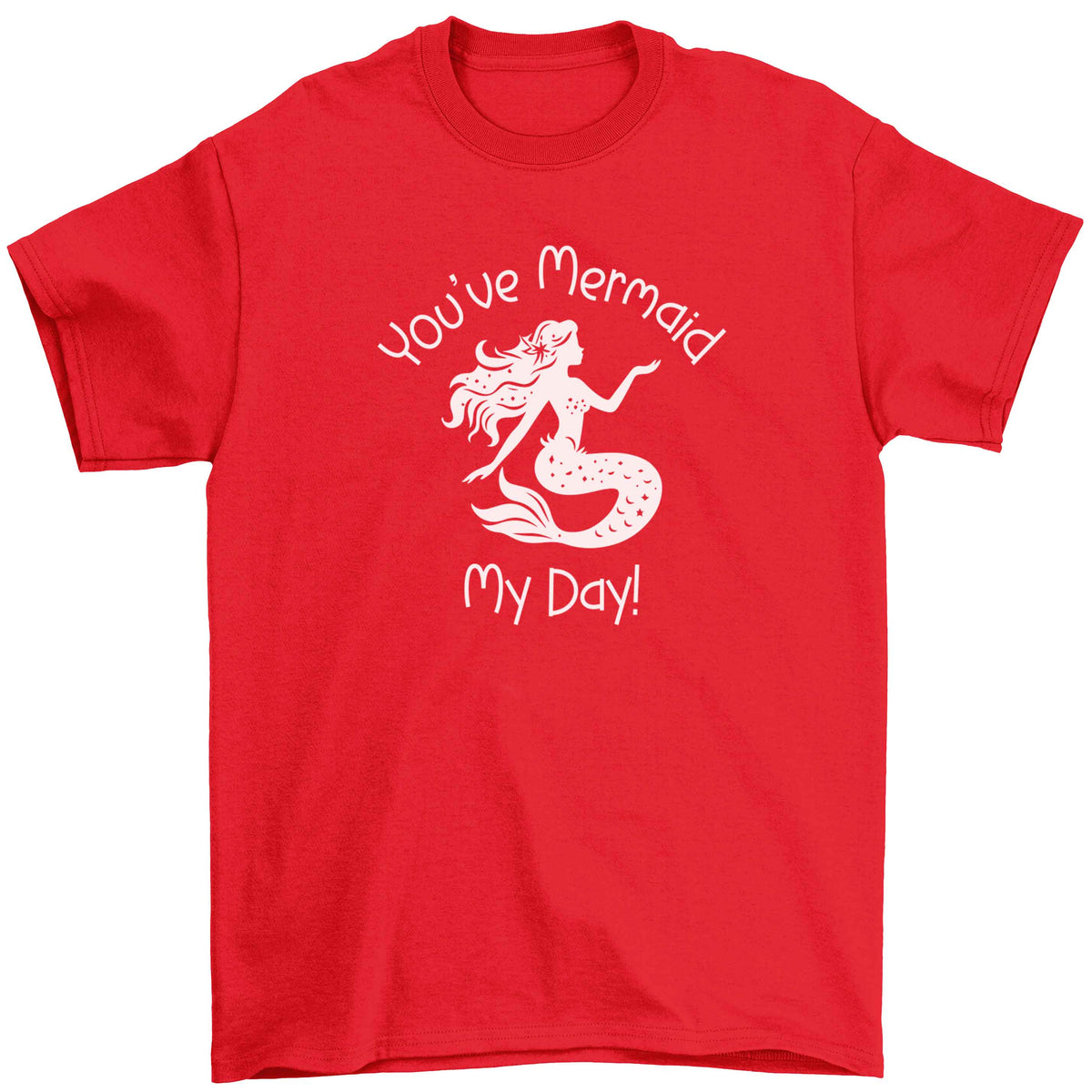 You've mermaid my day! Children's red Tshirt 12-13 Years