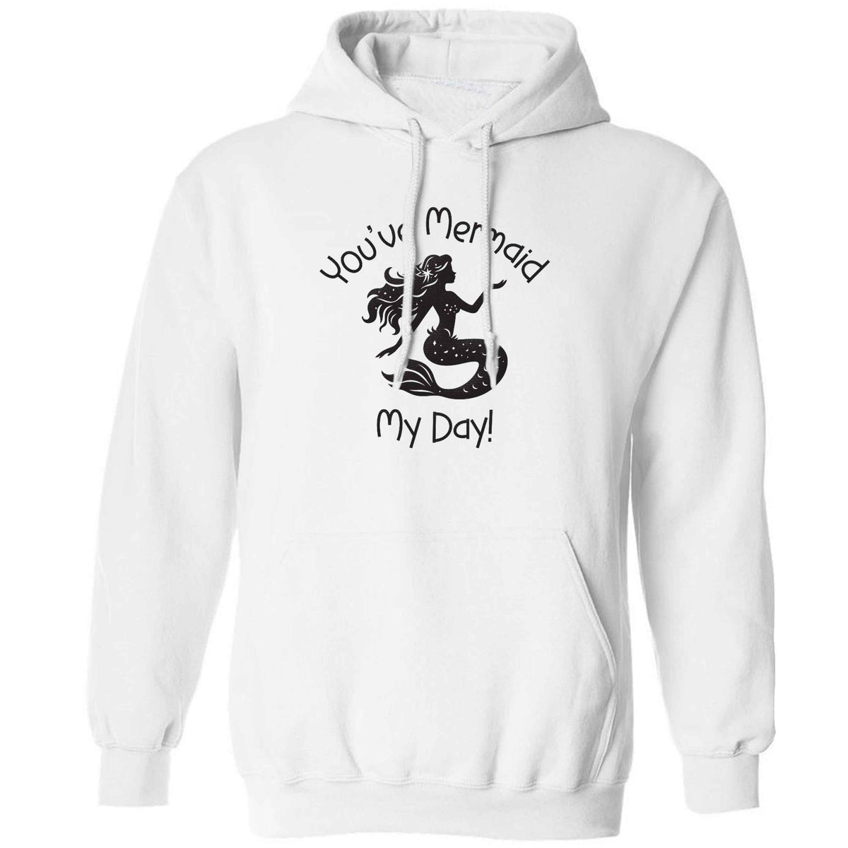 You've mermaid my day! adults unisex white hoodie 2XL