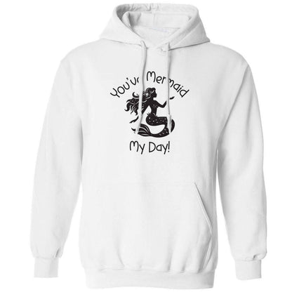 You've mermaid my day! adults unisex white hoodie 2XL