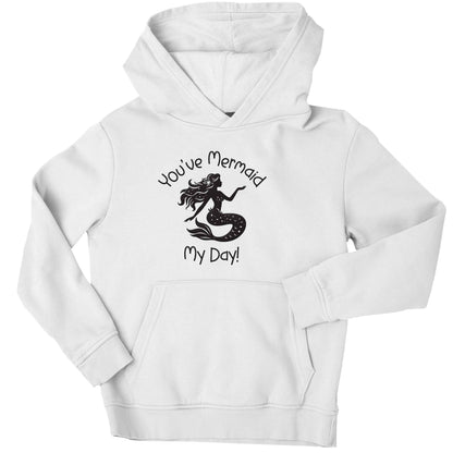 You've mermaid my day! children's white hoodie 12-13 Years