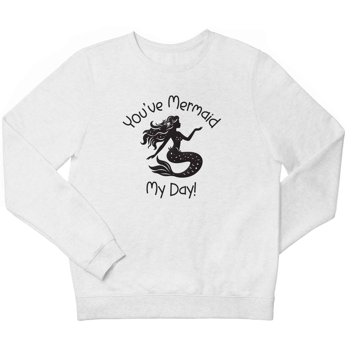 You've mermaid my day! children's white sweater 12-13 Years