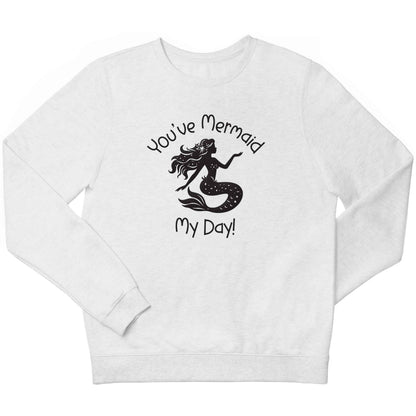 You've mermaid my day! children's white sweater 12-13 Years