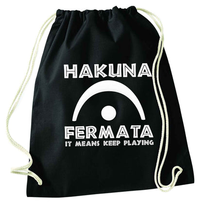 Hakuna fermata black drawstring bag