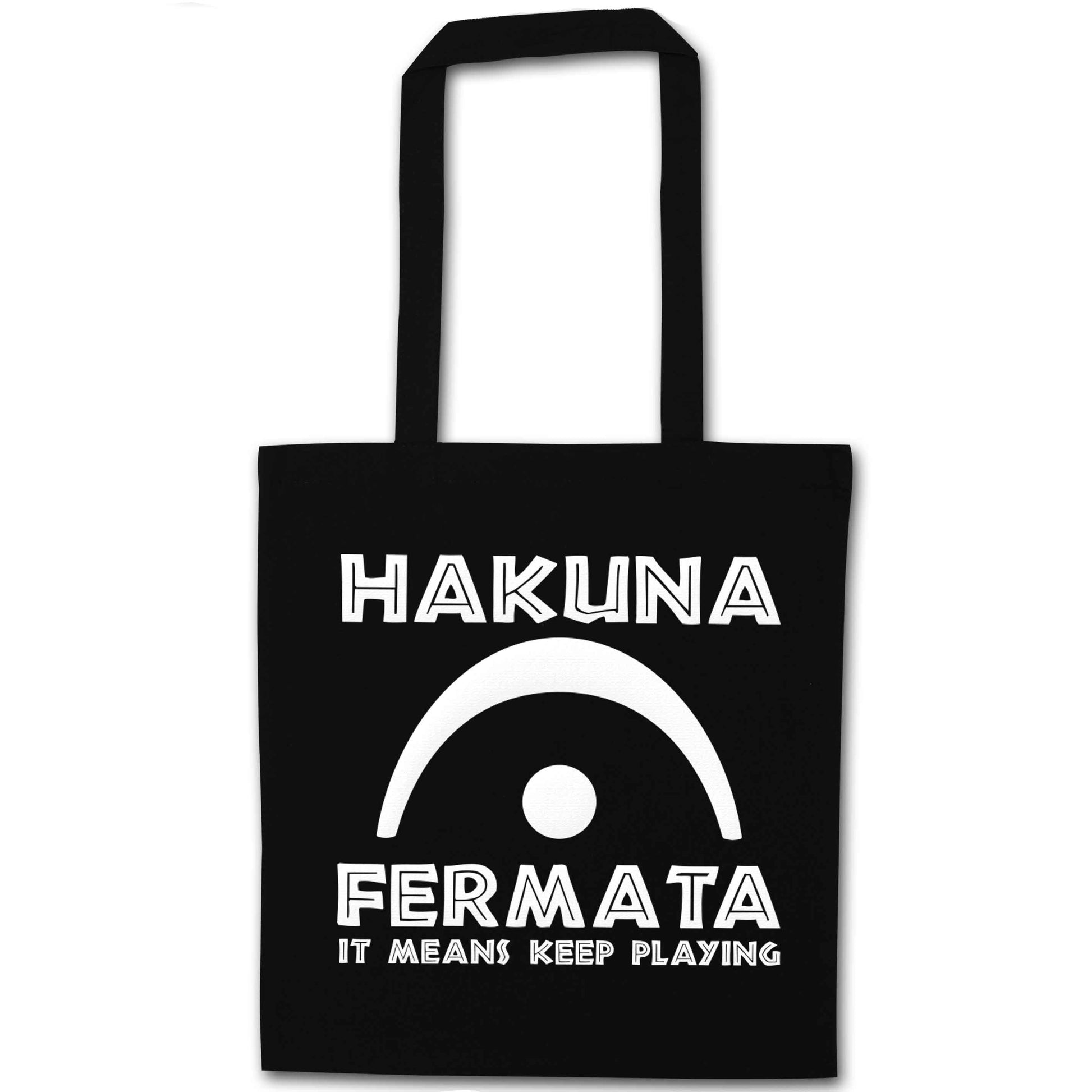 Hakuna fermata black tote bag
