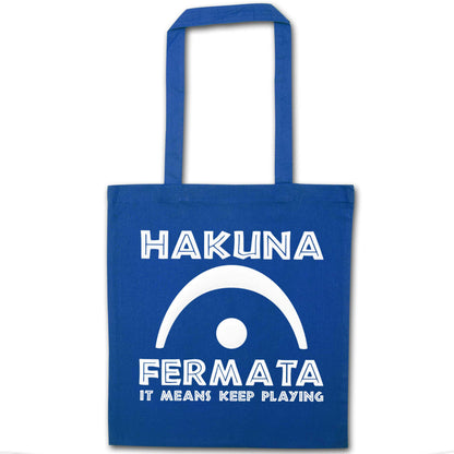 Hakuna fermata blue tote bag