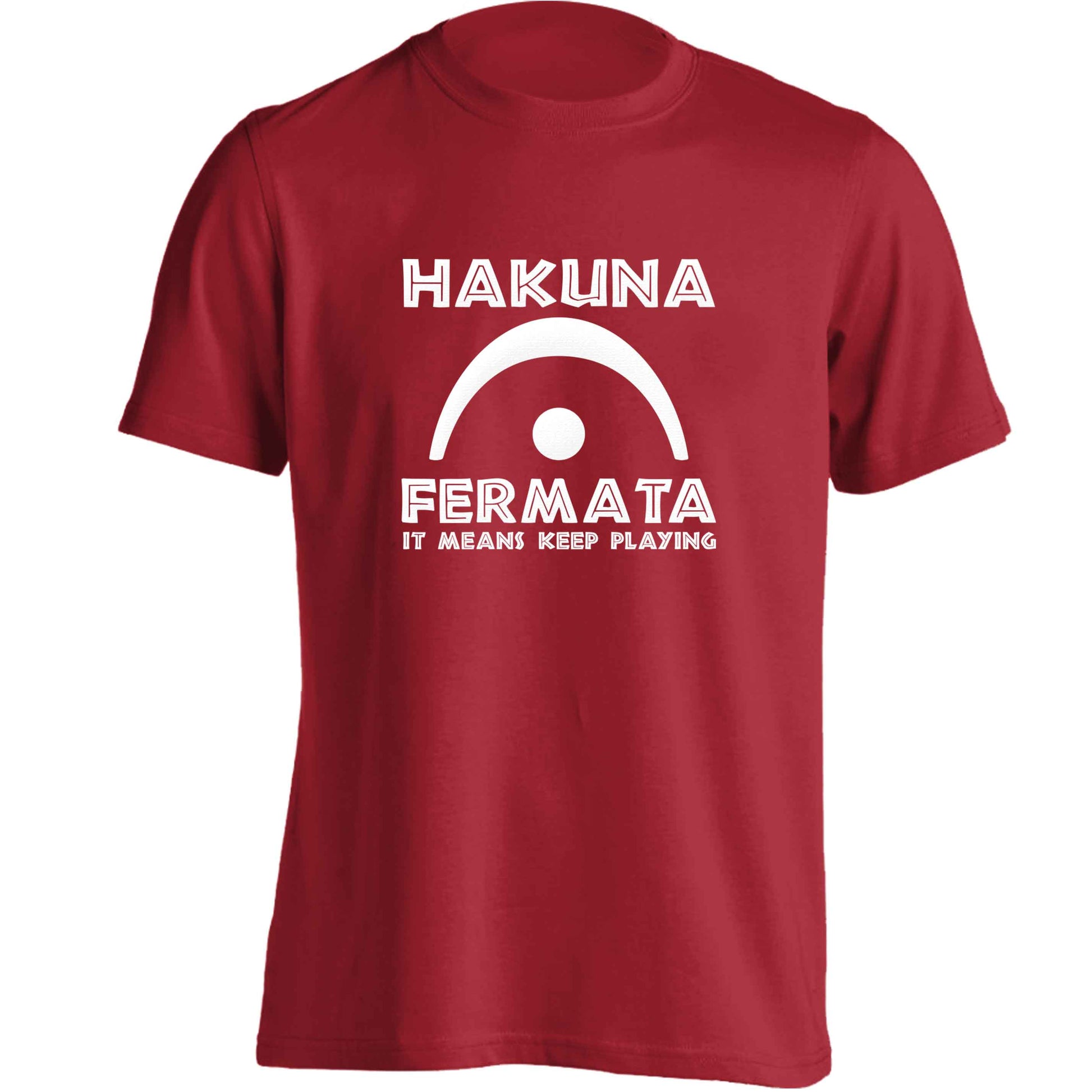 Hakuna fermata adults unisex red Tshirt 2XL