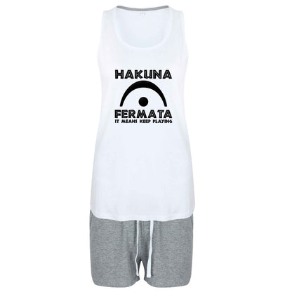 Hakuna fermata size XL women's pyjama shorts set in pink 