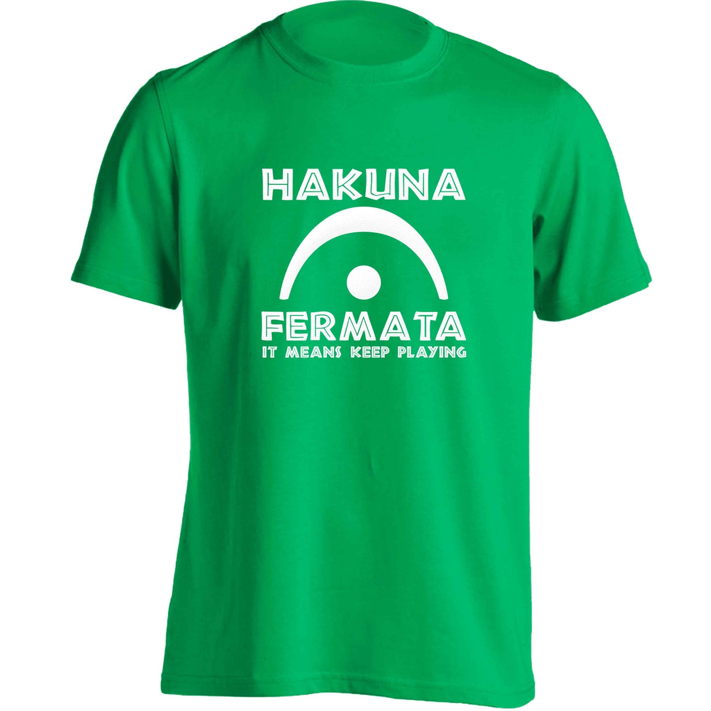 Hakuna fermata adults unisex green Tshirt 2XL