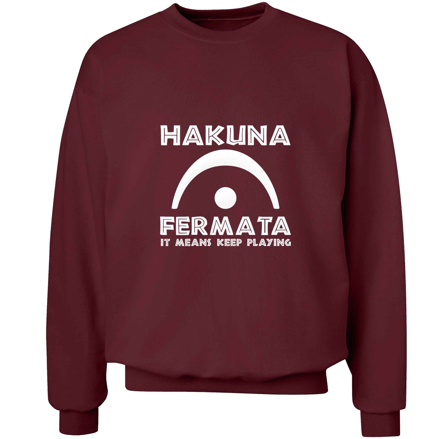 Hakuna fermata adult's unisex maroon sweater 2XL