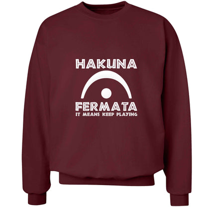 Hakuna fermata adult's unisex maroon sweater 2XL