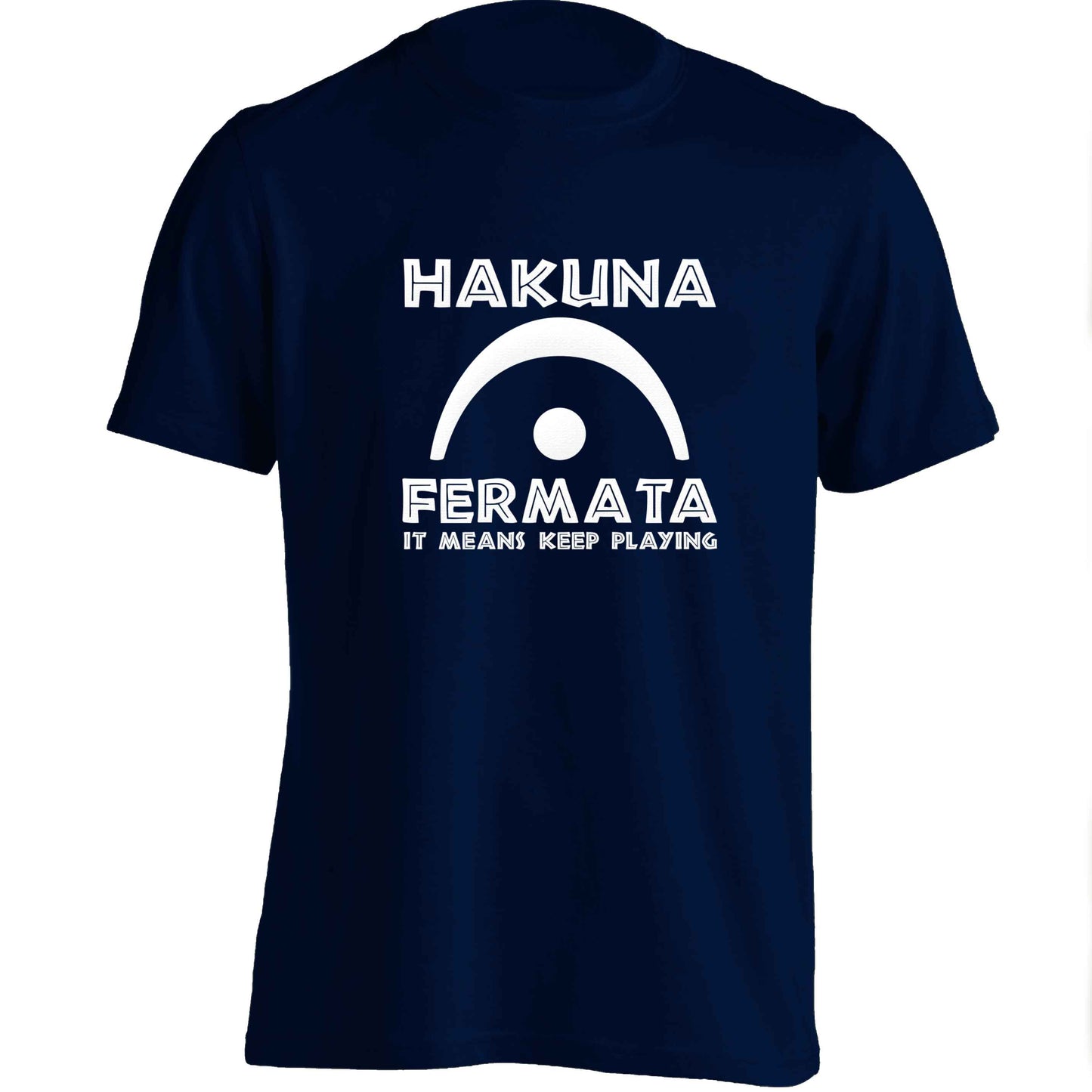 Hakuna fermata adults unisex navy Tshirt 2XL