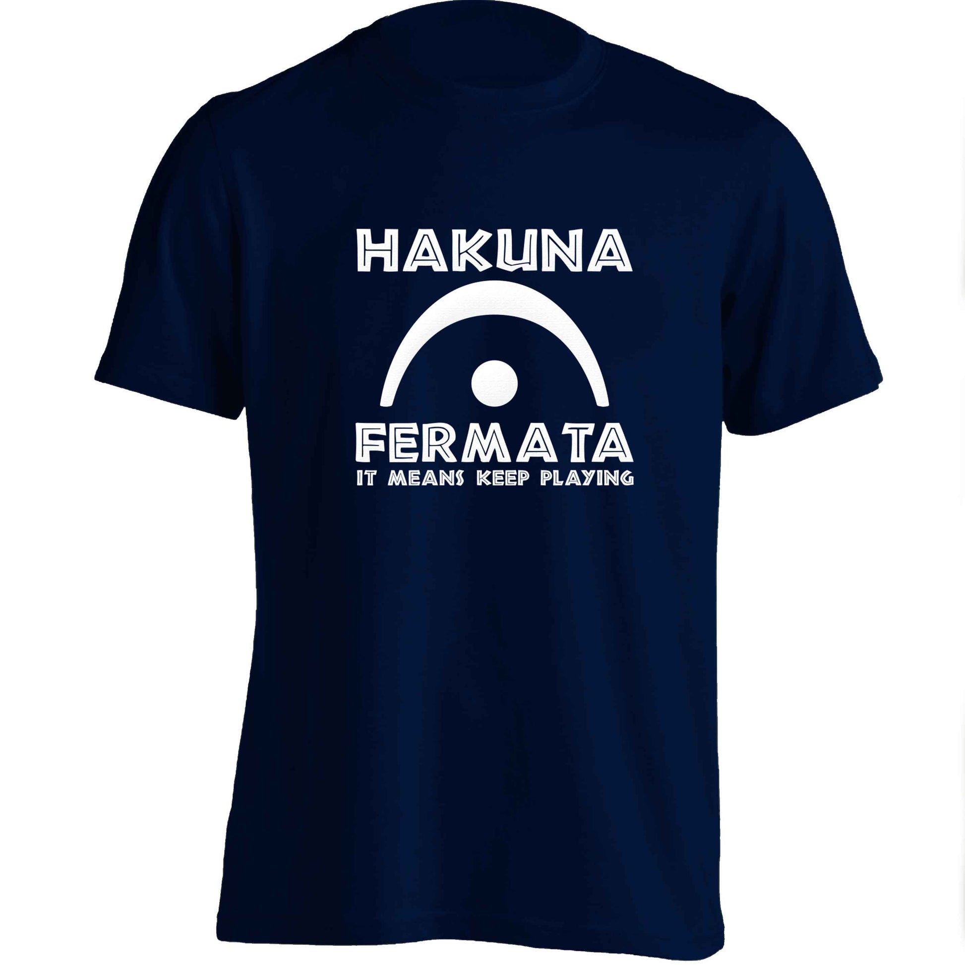 Hakuna fermata adults unisex navy Tshirt 2XL