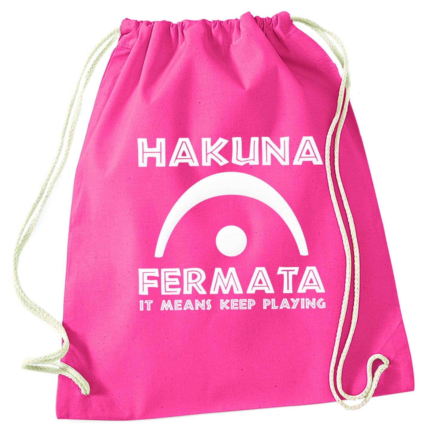 Hakuna fermata pink drawstring bag