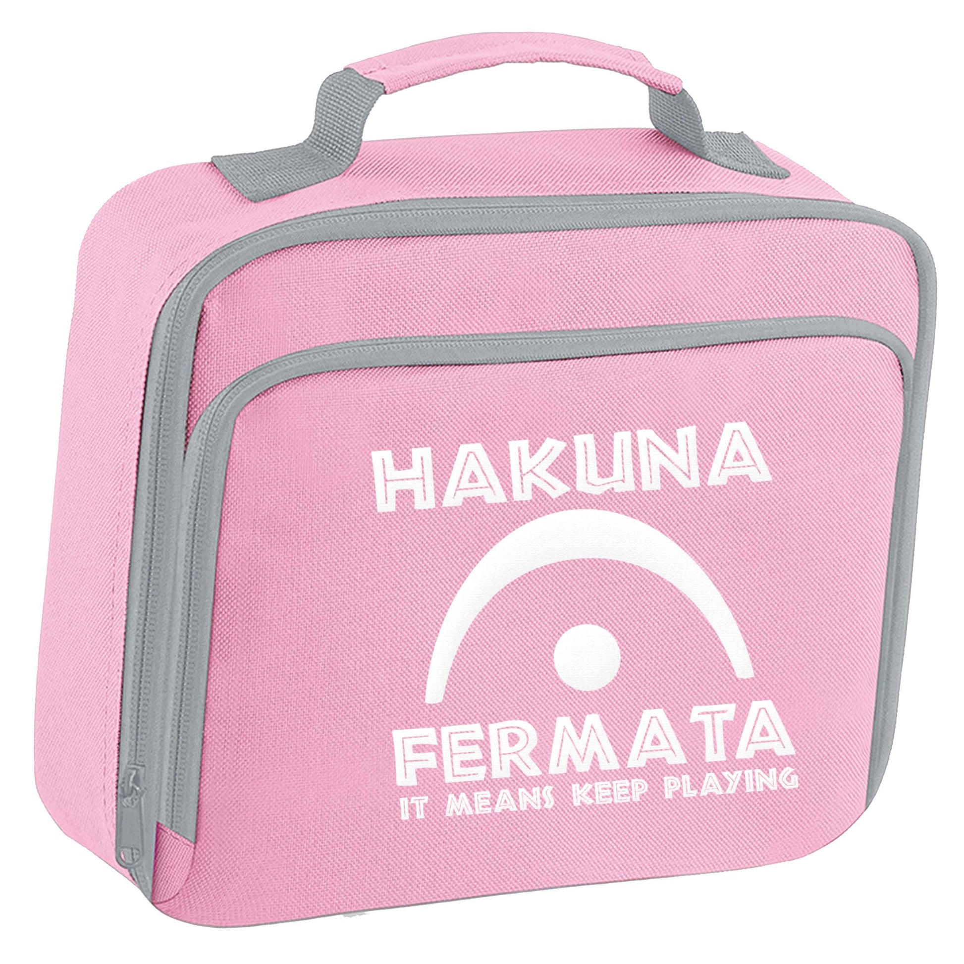 Hakuna fermata insulated pink lunch bag cooler
