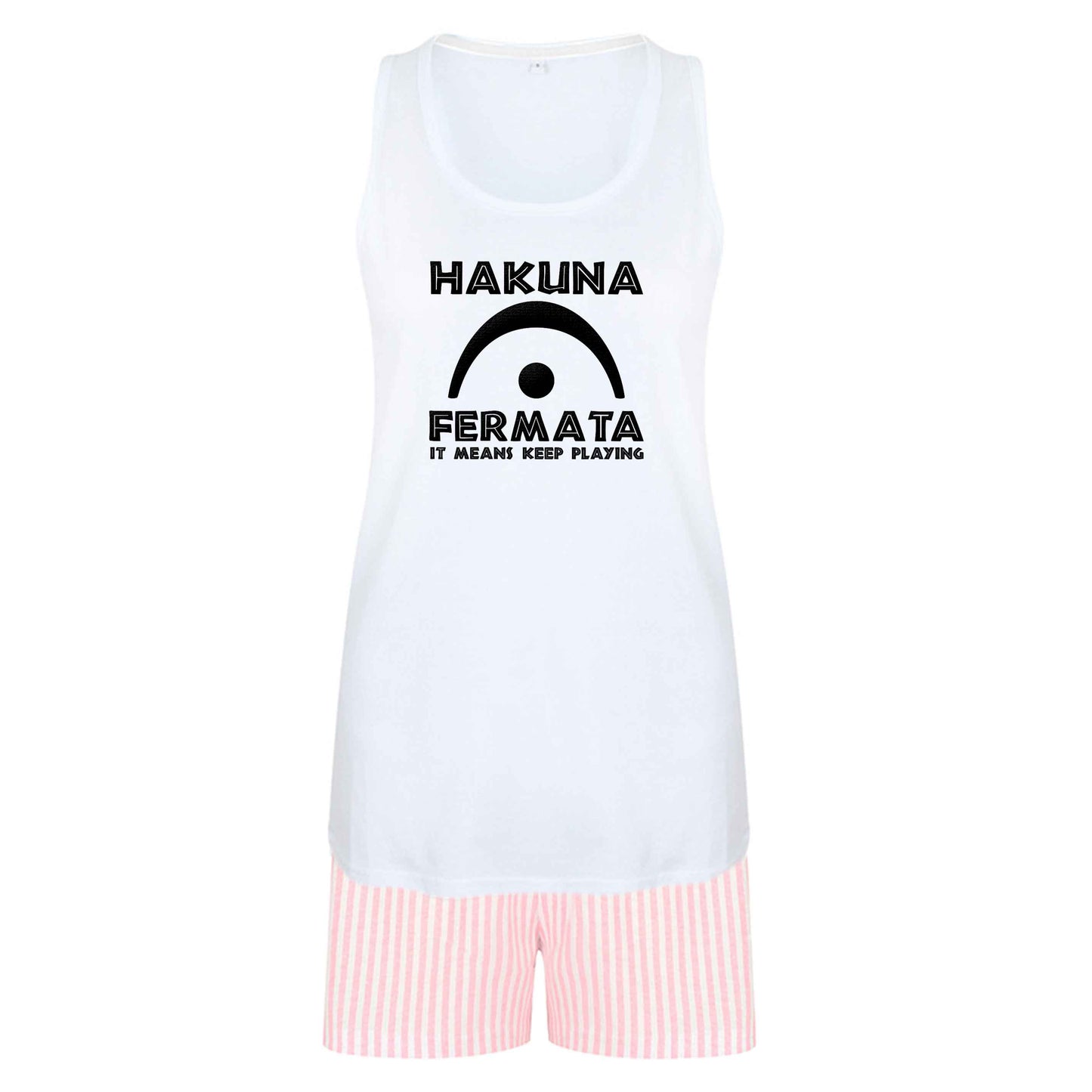 Hakuna fermata size XL women's pyjama shorts set in pink 
