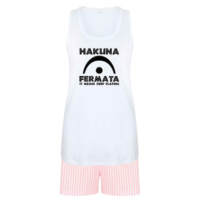 Hakuna fermata size XL women's pyjama shorts set in pink 