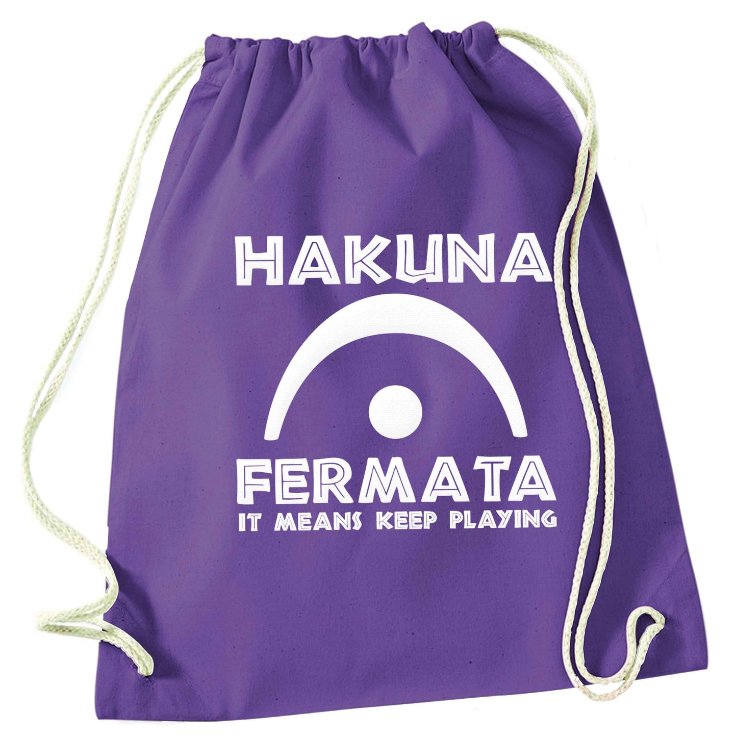 Hakuna fermata purple drawstring bag