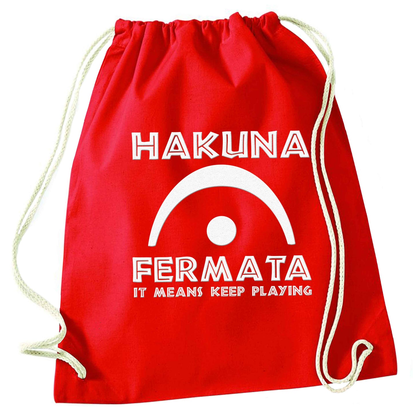 Hakuna fermata red drawstring bag 
