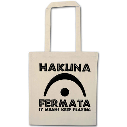 Hakuna fermata natural tote bag