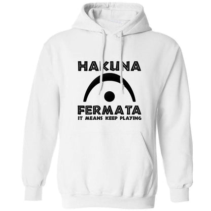 Hakuna fermata adults unisex white hoodie 2XL
