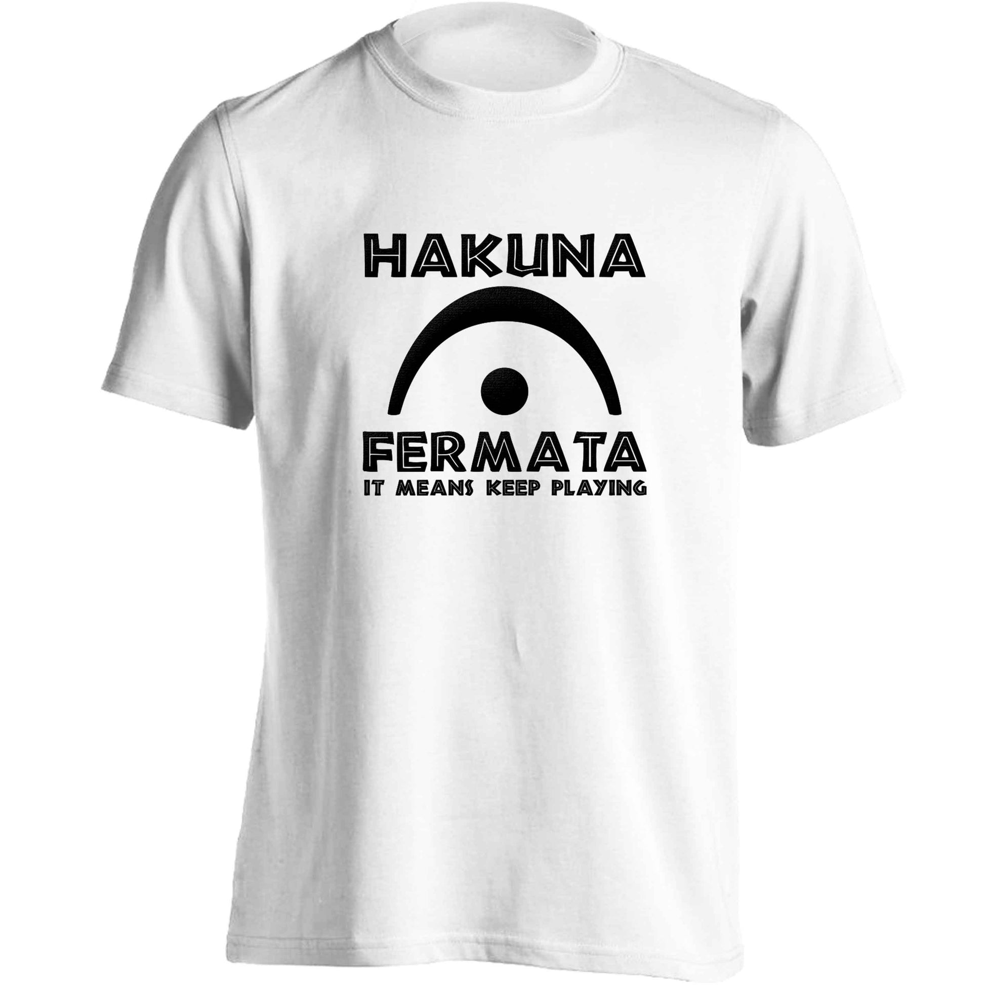 Hakuna fermata adults unisex white Tshirt 2XL